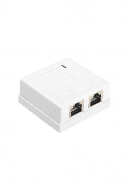 Розетка компьютерная 2-м ОП SB1-2-8P8C-C6-SH-WH RJ45 (8P8C) кат.6 экранир. Dual IDC Hyperline 430237