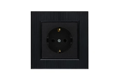 Розетка 1-м Karea LINE STAR с заземл. чер. Makel 86054028