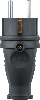 Вилка прямая 61 368 NCA-PLR02-16A-E-IP44-BL с заземл. каучук черн. Navigator 61368