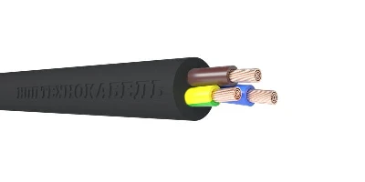 Провод ПВС 3х2.5 (2х2.5+1х2.5) 380В Ч (бухта) (м) Технокабель 00-00148760
