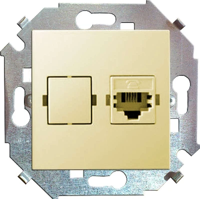 Розетка компьютерная СП Simon 15 RJ45 кат.6 Systimax механизм сл. кость Simon 1591598-031