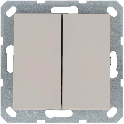 Кнопка 2-кл. 10А IP20 с переключающим контактом механизм тауп Jasmart G3020T