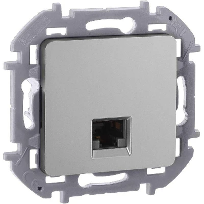 Розетка компьютерная Inspiria RJ45 кат.5E UTP алюм. IEK 673827