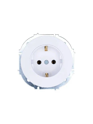 Розетка 1-м OSEN IP20 с заземл. ПБТ бел. LEZARD 743-0288-122B