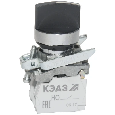 Переключатель КПЕ2620РС 2но+0нз ручка фикс 3поз IP65черн. КЭАЗ 248266