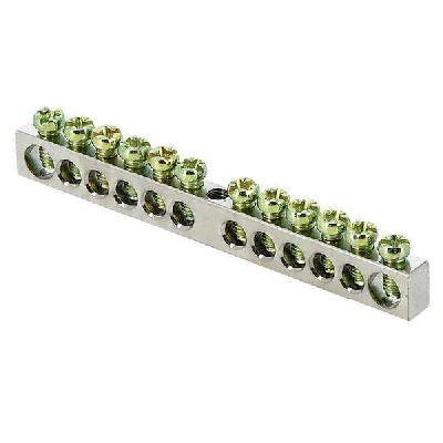 Шина PEN "ноль-земля" 6х9 12 отверст. цинк крепеж по центру PROxima EKF sn1-63-12