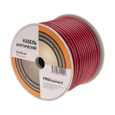 Кабель Stereo 2х2.5 красн./черн. бухта (м) PROCONNECT 01-6108-6