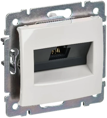 Розетка компьютерная 1-м СП Valena RJ45 кат.6 UTP IP20 на захватах механизм бел. IEK 774246