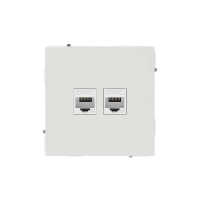 Розетка компьютерная 2-м KANT RJ45 кат.5E без шторки бел. песок DKC 7010664