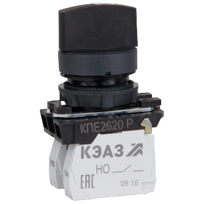 Переключатель КПЕ2620Р 2но+0нз ручка фикс 3поз IP65черн. КЭАЗ 248267