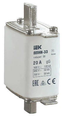 Вставка плавкая ППНИ-33 20А габарит 00 IEK DPP10-020