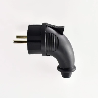 Вилка угловая 16А 2P+PE 220-240В IP44 каучук LEZARD 106-0400-0108/108