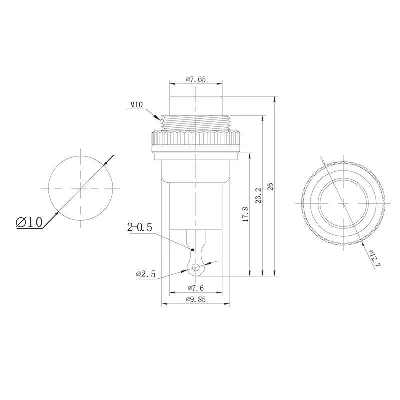 Выключатель-кнопка металл 220В 2А (2с) OFF-(ON) d10.2 красн. Mini (RWD-213) Rexant 36-3331