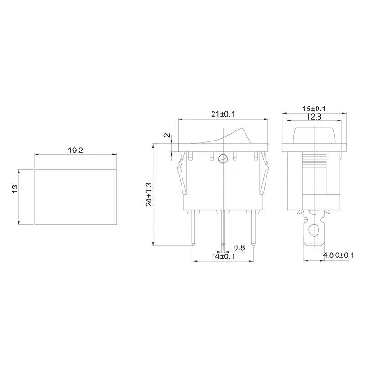 Выключатель клавишный 12В 15А (3с) ON-OFF красн. с подсветкой Mini (RWB-206-1; SC-768) Rexant 36-2170