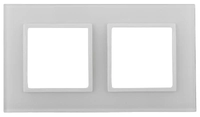 Рамка 2-м 14-5102-01 стекло Elegance бел.+бел. Эра Б0059168