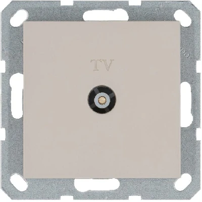 Розетка телевизионная проходная TV Ф9.5мм механизм тауп Jasmart G6002T