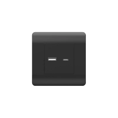 Розетка USB NEW3-E тип A+C 5В/2.1А черн. CHINT 431501