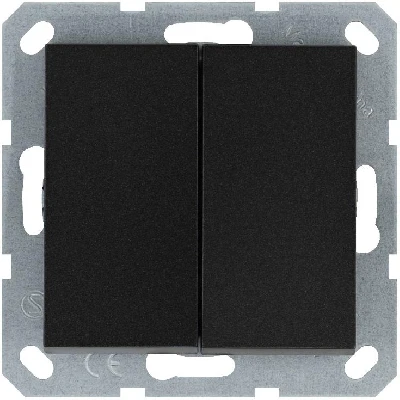 Кнопка 2-кл. 10А IP20 с переключающим контактом механизм антрацит Jasmart G3020B