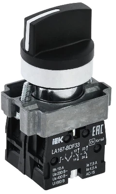 Переключатель LA167-BDF33 3 полож. 2НО черн. KARAT IEK BSW20-BDF33-4-24-67-3-K02