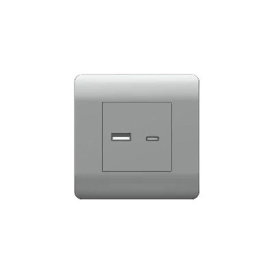 Розетка USB NEW3-E тип A+C 5В/2.1А серебр. CHINT 431451