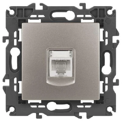Розетка компьютерная Elegance 14-3107-16 RJ45 титан Эра Б0065764