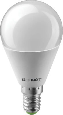 Лампа светодиодная 61 967 OLL-G45-10-230-6.5K-E14 10Вт шар 6500К холод. бел. E14 1000лм 176-264В ОНЛАЙТ 61967