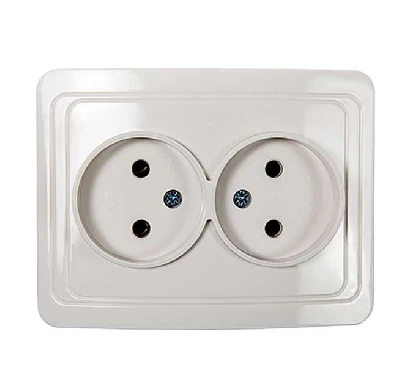 Розетка 2-м СП Classico 2102 16А IP20 бел. ASD / IN HOME 4680005959914