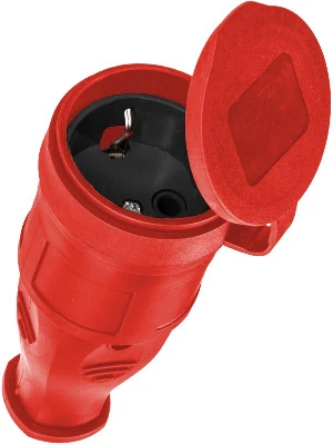 Розетка 16А IP44 прямая с заземл. каучук черн. КОСМОС RKsm-Z-IP(B)16A