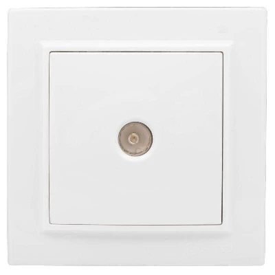 Розетка телевизионная TV 1-м СП Минск 5-862МГц 75Ом бел. Basic EKF ERA00-027-10