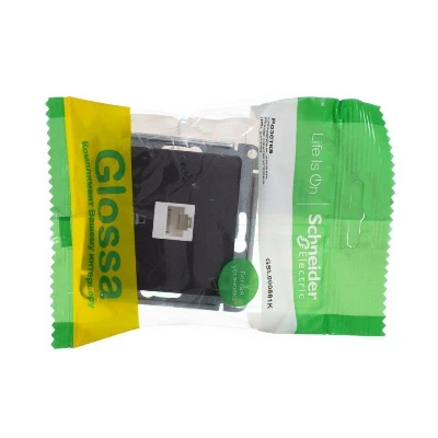 Розетка компьютерная 1-м Glossa RJ45 кат.5E механизм шоколад SE GSL000881K