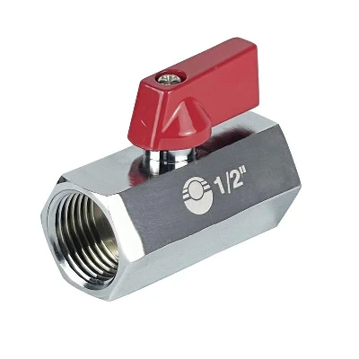 Кран шаровой MINI ВР3/8дюймхВР3/8дюйм никелированный (300/60) К VALFEX VF.330.NB.038