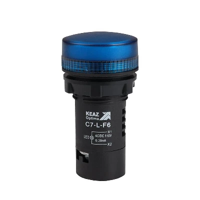 Лампа светодиодная OptiSignal Compact D22 С7-L-F6 син. 110В AC/DC XB7EV06GP КЭАЗ 362157
