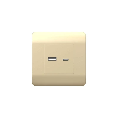 Розетка USB NEW3-E тип A+C 5В/2.1А шампань CHINT 431450