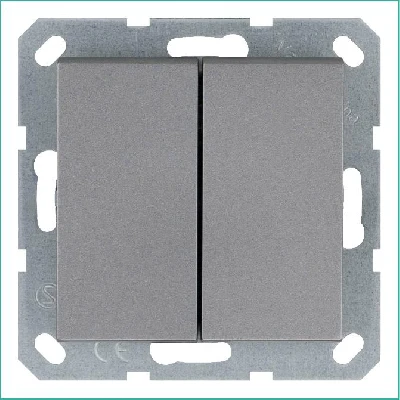 Переключатель проходной 2-кл. 10А IP20 механизм алюм. Jasmart G3022S