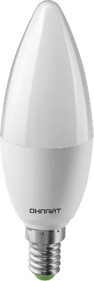 Лампа светодиодная 61 958 OLL-C37-10-230-6.5K-E14-FR 10Вт свеча 6500К холод. бел. E14 1000лм 176-264В ОНЛАЙТ 61958