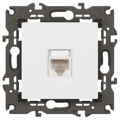 Розетка компьютерная 1-м Elegance 14-3107-01 RJ45 IP20 механизм бел. Эра Б0034302