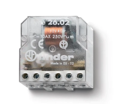 Реле шаговое электромеханич. 2NO 10А 2 состояния AgNi 230В AC монтаж в коробке IP20 FINDER 260282300000