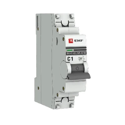 Выключатель автоматический модульный 1п C 1А 4.5кА ВА 47-63 PROxima EKF mcb4763-1-01C-pro